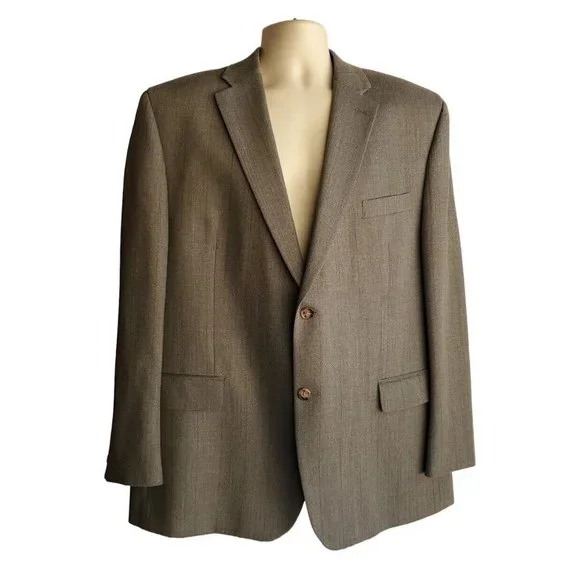Lauren Ralph Lauren | Suits & Blazers | Ralph Lauren Silk Wool Blend 44r 2  Button Brown Blue Stripe Dress Jacket Blazer | Poshmark